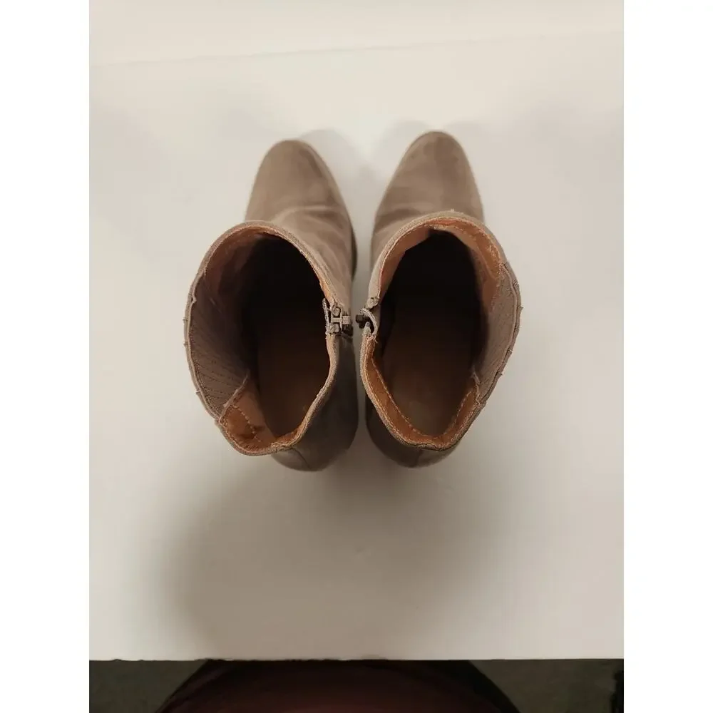 LC LAUREN CONRAD Ankle Boot Womens 7.5M Tan Faux Suede Boho Western Cowgirl